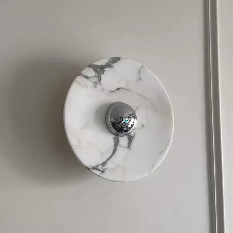 Modern Light luxury Natural Marble Wall lamp French style Living room Bedroom Corridor Background Wall Advanced Decorative lamp