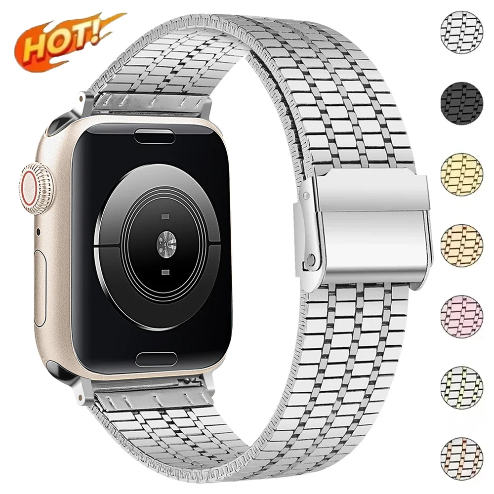 

Браслет для Apple Watch10 42 46 мм 9 8 7 45 41 мм SE 6 5 4 44 мм 40 мм Ремешок из нержавеющей стали для iwatch ultra2 49 мм 3 42 38 мм ремешки