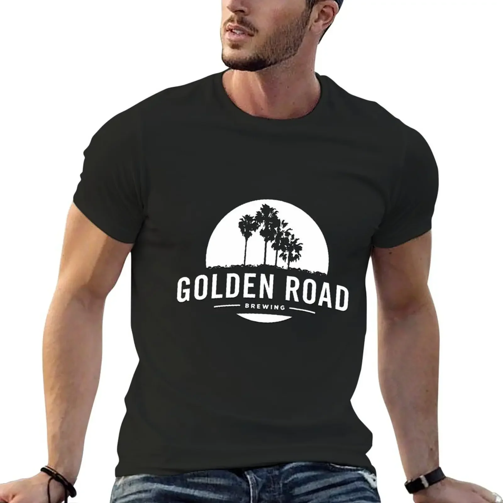 

Футболка с изображением пивоварения Golden Road, дизайнерские рубашки, эстетичная одежда, мужские футболки от пота