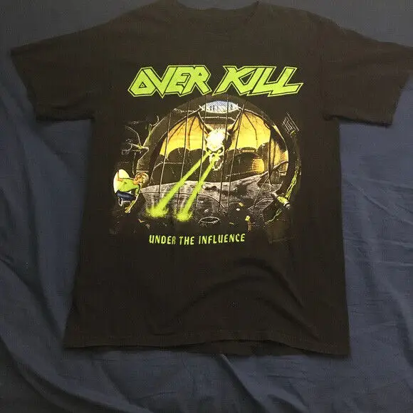 New Popular Overkill Under The Influence Black T Shirt All Size BD036