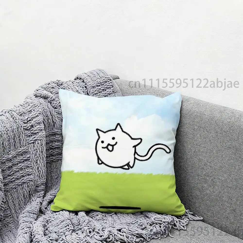 T-The Battle Cats Throw Pillow Case 50x50cm DIY Square Pillowcase Square Office Cushion Cover