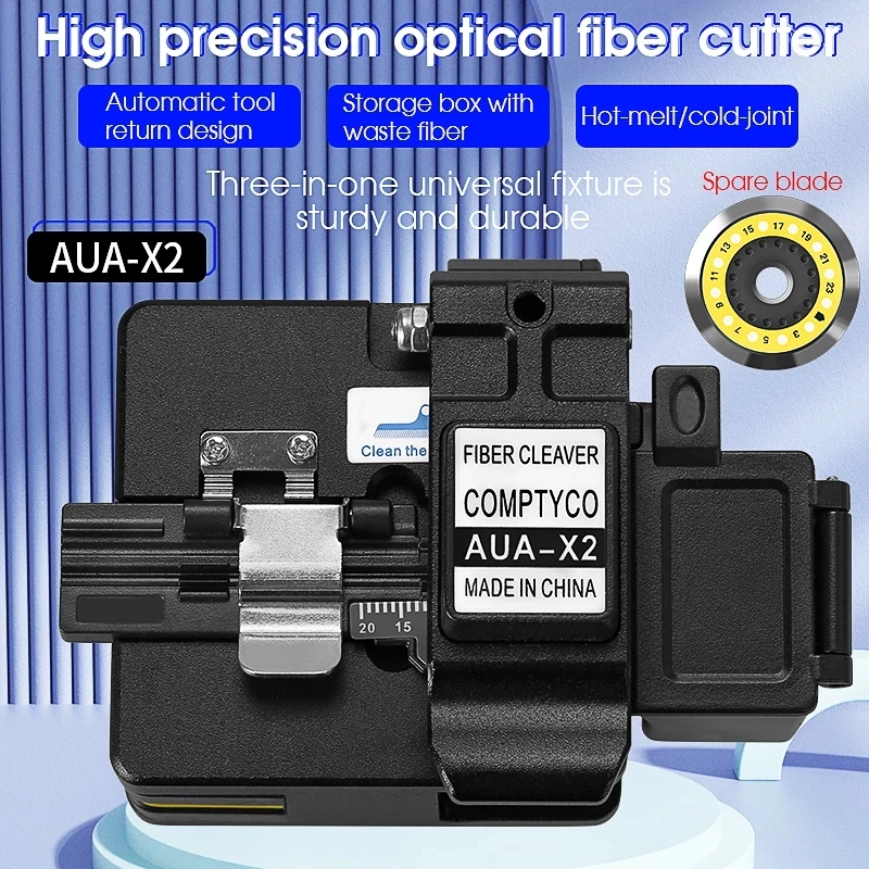 AUA-S2/X2 Fiber Optic Cleaver, FTTH High Precision Cutting Tool, Optical Cable Cutting Knife