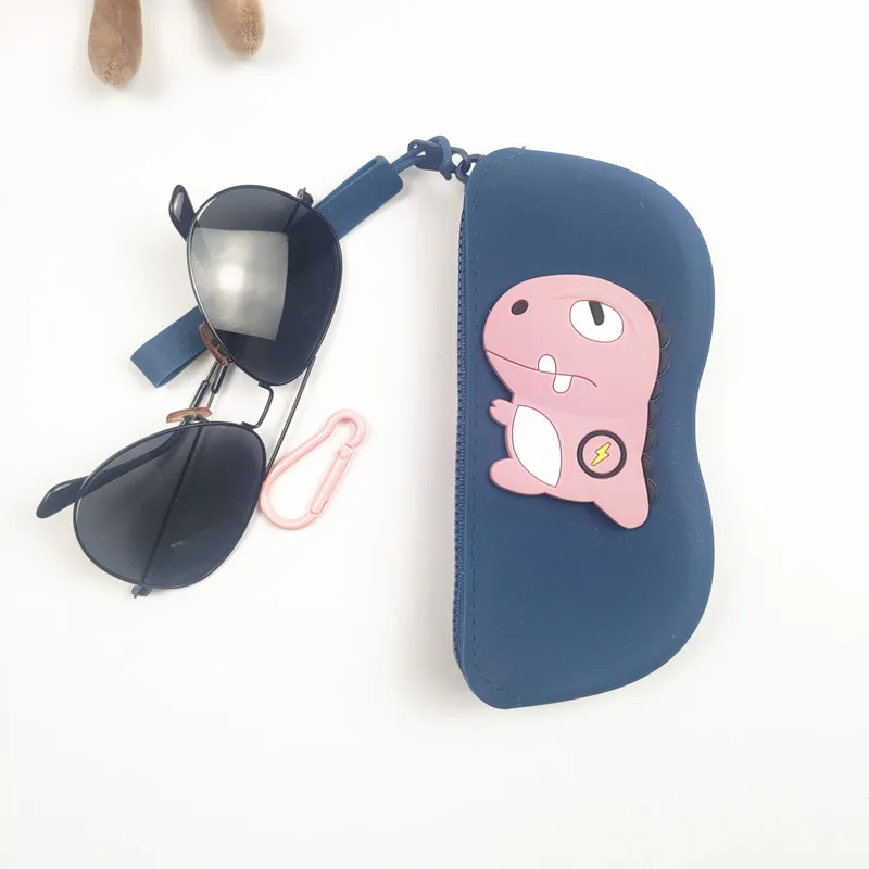 ซิลิโคนซิปแว่นตากระเป๋ากันน้ํากระเป๋าเครื่องสําอางค์เหรียญกระเป๋าผู้หญิงสี Candy ป้องกันฝุ่นแว่นตากล่องของขวัญ B2