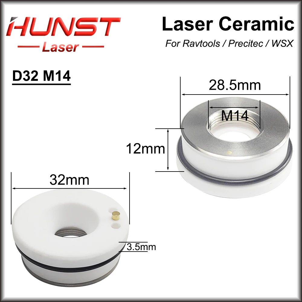 Imagem -02 - Suporte Cerâmico 28 32 mm do Laser do Anel do Laser de Hunst para a Cabeça de Corte do Laser da Fibra de Raytools Wsx Precitec Hsg Hans Dne o