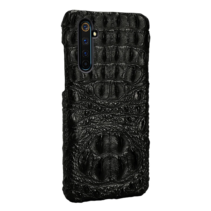 LANGSIDI Luxury Crocodile phone case For Realme C3 x50 6 pro X7 X2 Pro  back cover For OPPO A9 A5 2020 Reno 3 Genuine leather