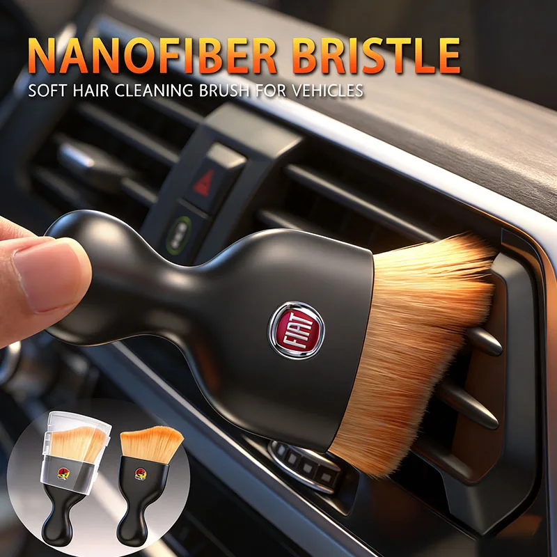 Herramientas de limpieza interior de coche, cepillo suave para quitar el polvo, para FIAT Abarth 500 Tipo FR Panda Argo Freemont Viaggio Bravo Punto Doblo