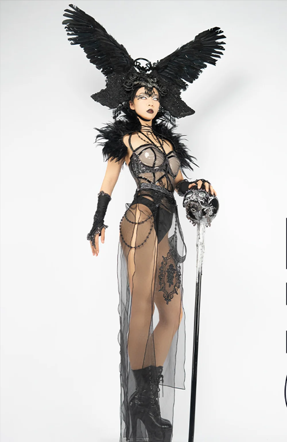 2025 ciemny styl kostium sceniczny klub nocny Bar ubrania na Halloween karnawał odzież festiwalowa Drag Queen Wear Party strój Rave yj89