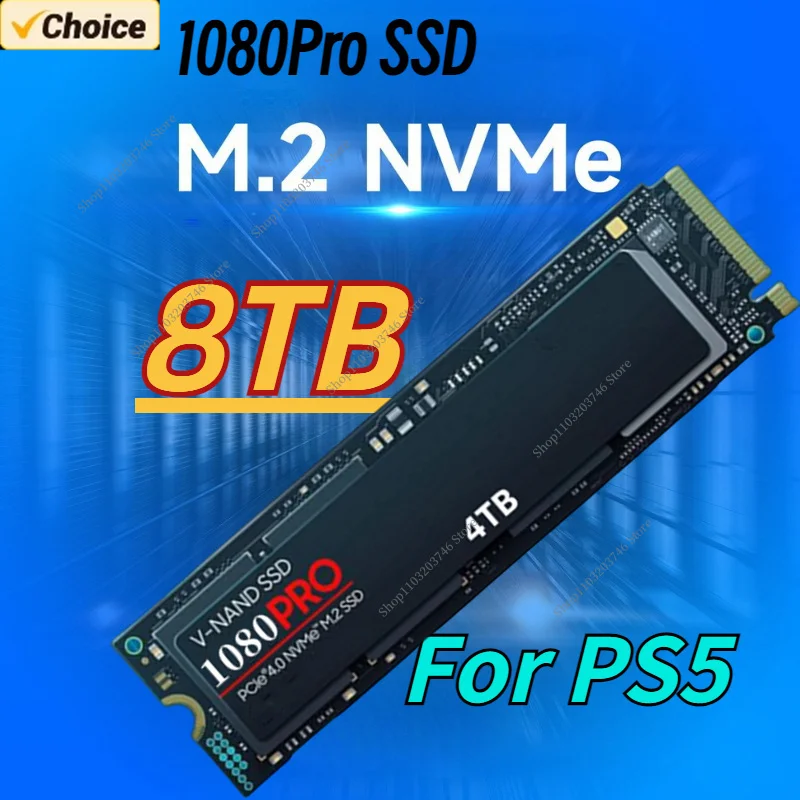 

Newest 1080PRO 8TB 4TB 2TB 1TB SSD Hard Disk M.2 2280 NVMe PCIe Gen 5.0 x 4 Internal Solid State Drive for PC Laptop Desktop PS5