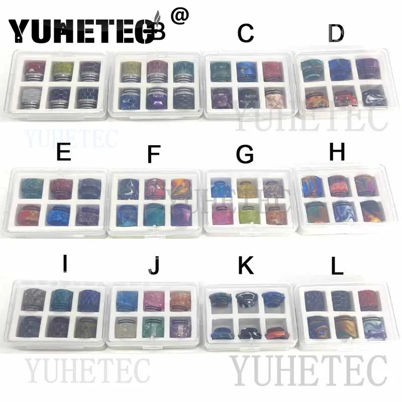 6ชิ้น510/810ปลายหยดหัวหยดสเตนเลสสตีลเรซิ่นสีสุ่มหยดอุปกรณ์เสริมเครื่องยนต์ MTL RTA