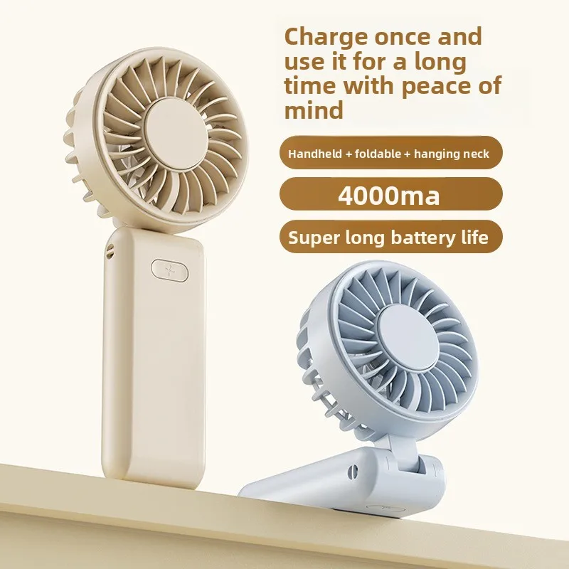 Cross-border High Speed Energy-saving Handheld Mini Fan USB Portable Neck Hanging Silent Cooling Fan