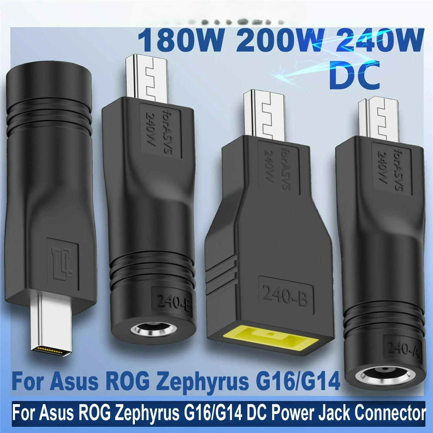 240W Laptop-Netzteil DC-Buchse auf Asus-Adapter mit quadratischem Anschluss für ROG16 14 Air Notebook, schnelles Laden 240W5525