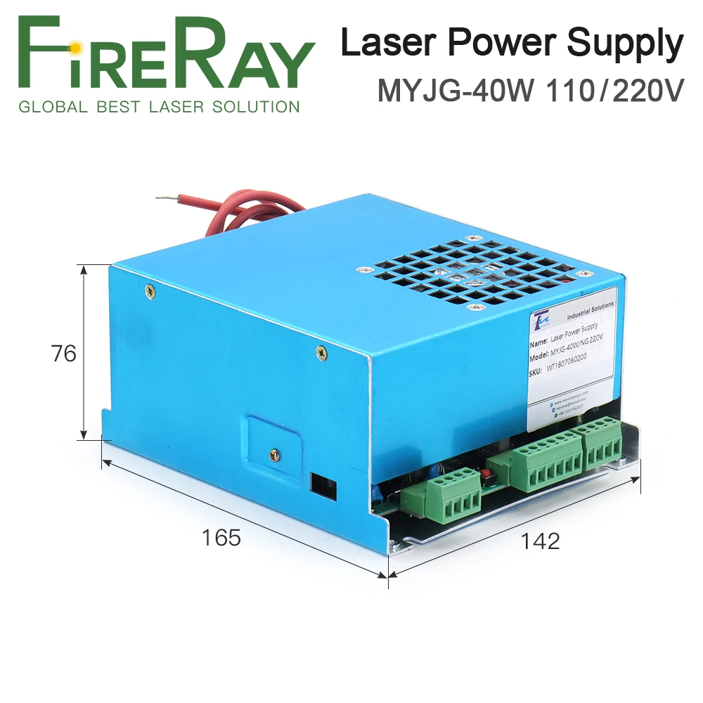 FireRay MYJG-40 CO2 Laser Power Supply 40W 110V/220V For CO2 Laser Tube High Voltage Engraving Cutting Machine