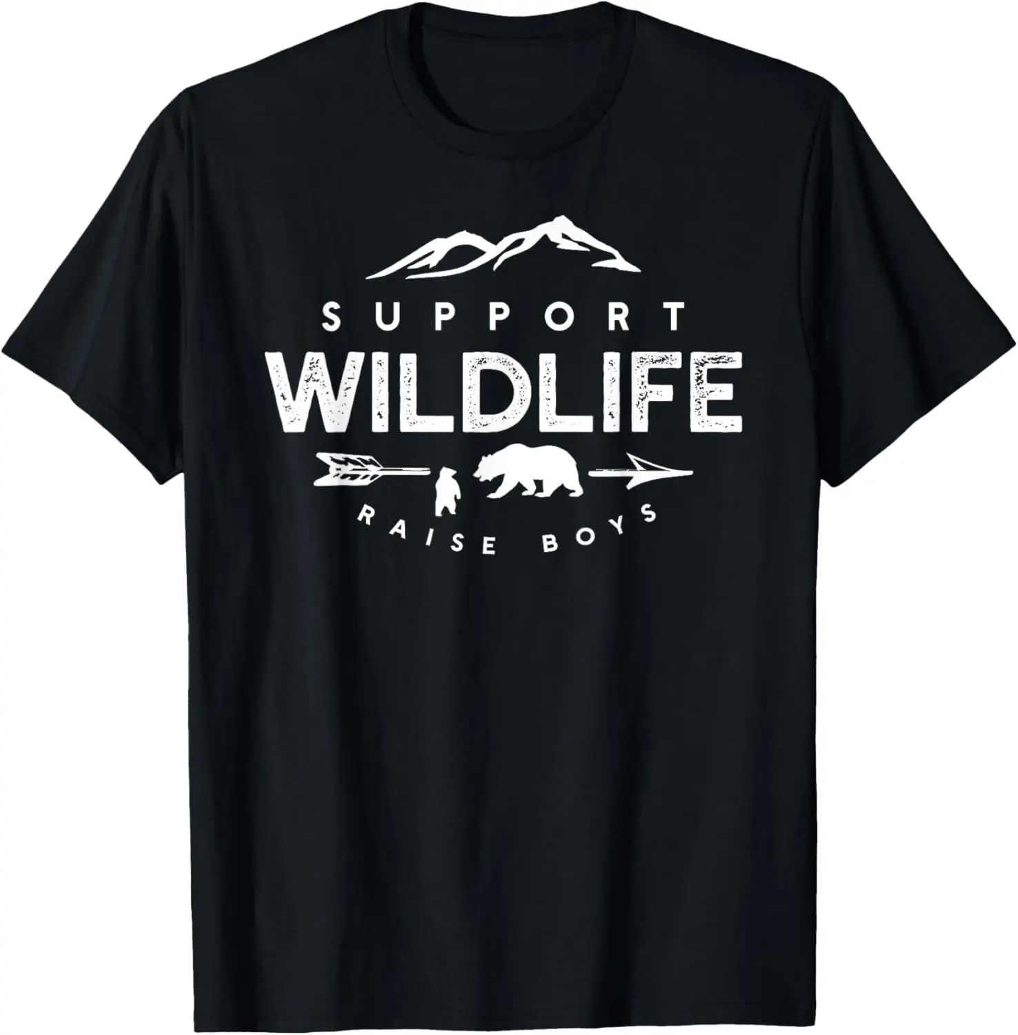 Support Wildlife Raise Boys Funny Mom and Dad T-Shirt