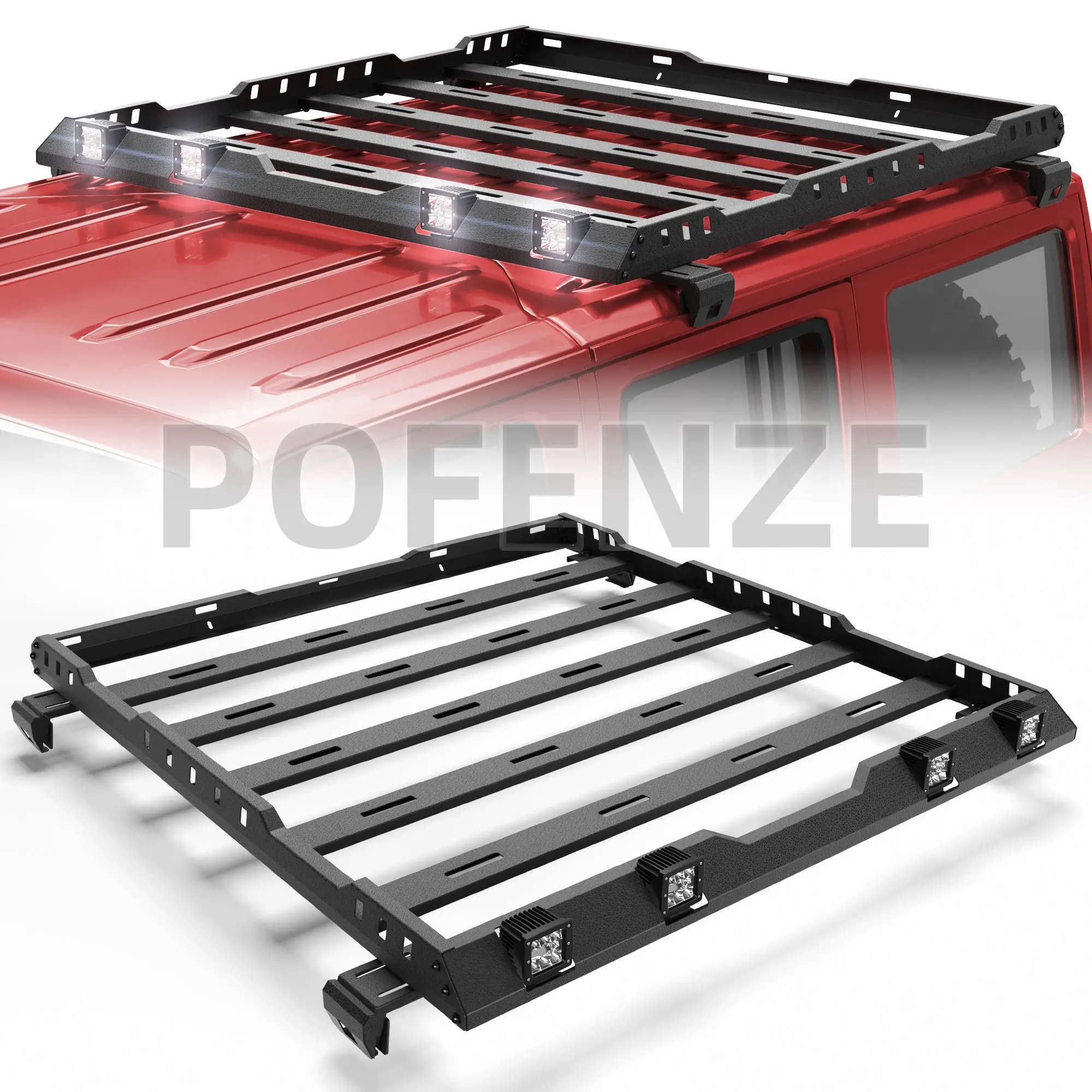 

Roof Rack Cargo Basket for 2019-2025 Jeep Wrangler JL Unlimited 4-Door Hardtop Heavy Duty Steel Luggage Carrier