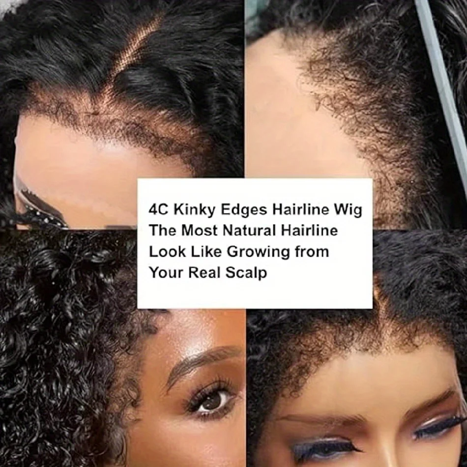13x4 13x6 Hd Transparent Deep Wave Lace Front Wigs Human Hair 200% Density Curly Human Hair Frontal Wigs For Women Pre Plucked image 6