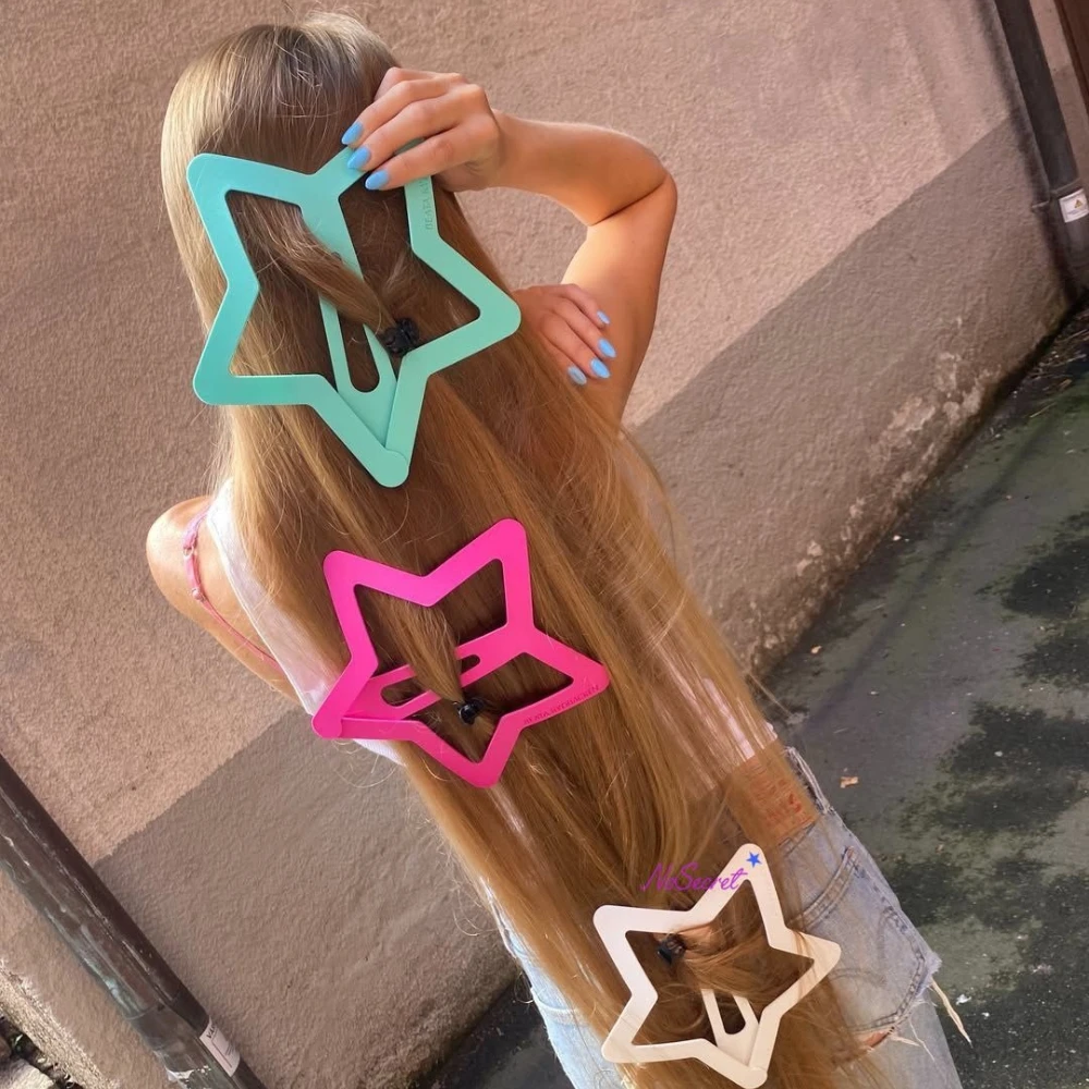 Large Colorful Star Shape Women Hair Clips Y2K Subculture Exaggerated Style Hair Accessories Ins School Bag Curtain Decoration