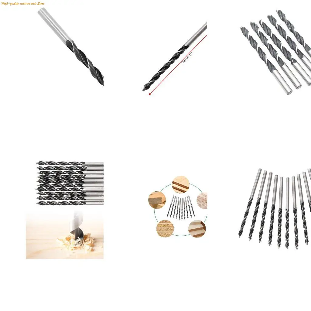 

203F 10Pcs High Carbon Steel Woodworking Twist Drill Bit Drills Woodworking