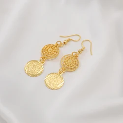 Anniyo Arab Coins Earrings for Women Girls Gold Color Middle East Jewelry African Party  #078606