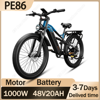 PULUMA PE86 Adult Electric Bike 1000W Motor 48V20AH Battery Mountain Electric Bicycle 26*3 Inch Fat Tire Hydraulic Brake E-bike