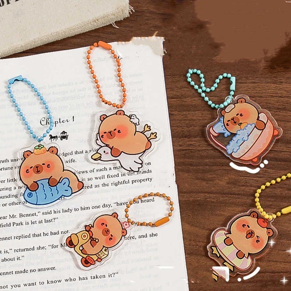 Decor Lovely Capybara Keychain Acrylic Cartoon Key Ring Bag Aaccessories Gift