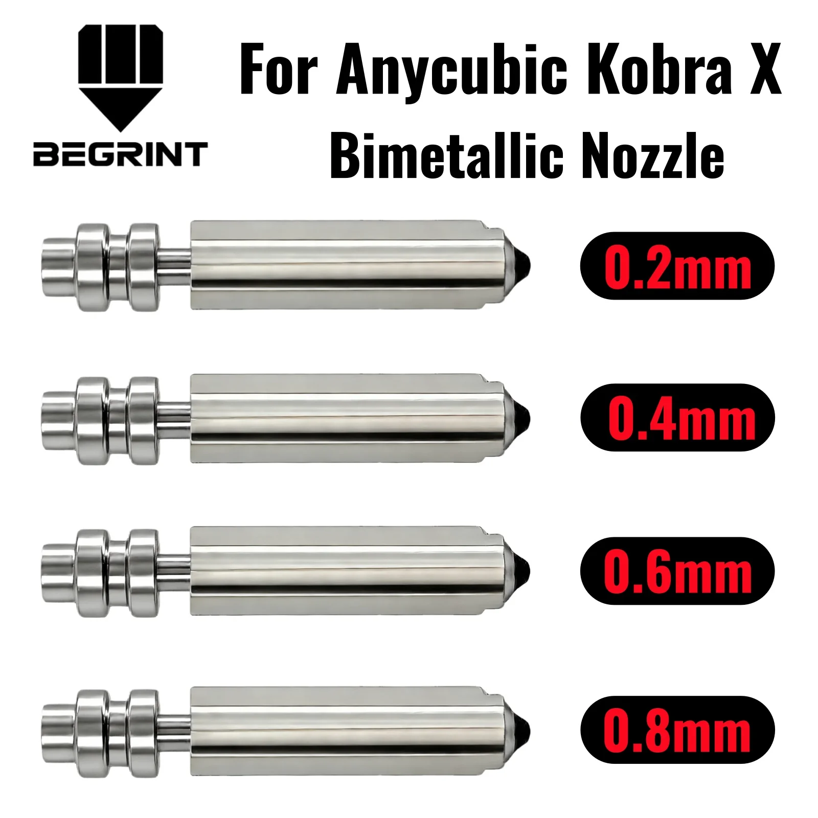 Bimetallic Nozzles For Anycubic Kobra X Combo Quick Swap Hotend Nozzle Hardened Steel Anycubic Kobra 4 Kobra X 3D Printer Parts