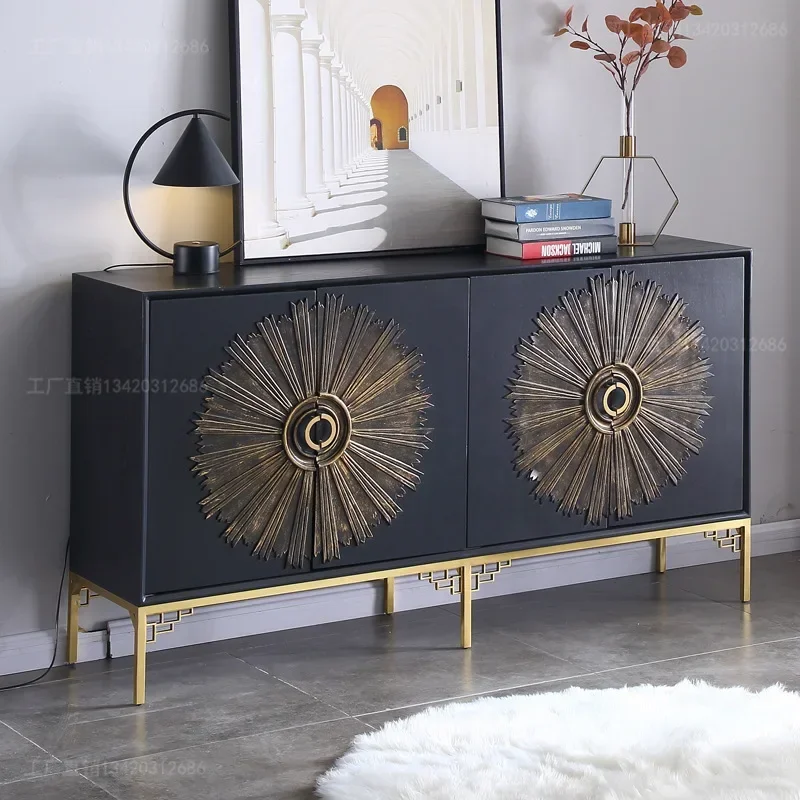 

Luxury Italian Display Sideboard Dining Room Storage Cabinet Multifunctional Space-Saving Home Shelf Furniture Kitchen Credenza