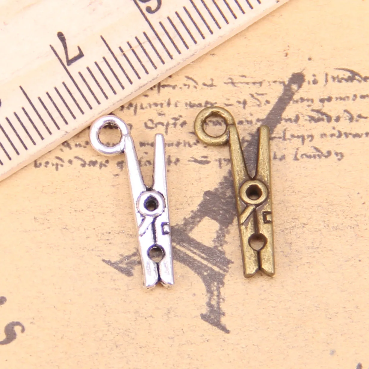 192pcs Jewelry Charms clothespin 18x8mm Antique Silver Plated Pendants Making DIY Handmade Tibetan Silver Jewelry