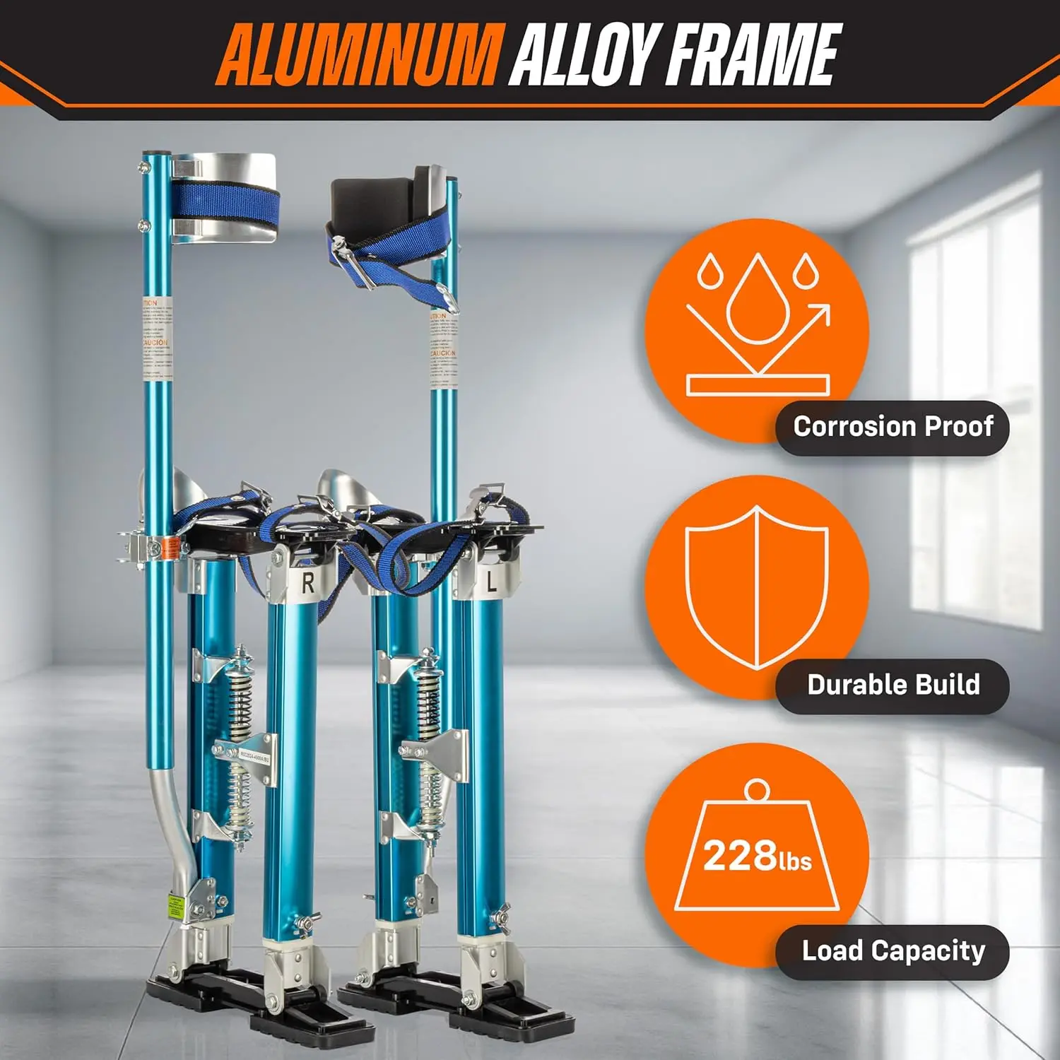 Adult Adjustable Height Drywall Stilts Lightweight Aluminum Paint Stilts Durable Non-slip Pads