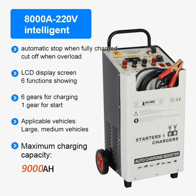 8000A 220V Car Electric Engine Battery Charger Booster and Starter