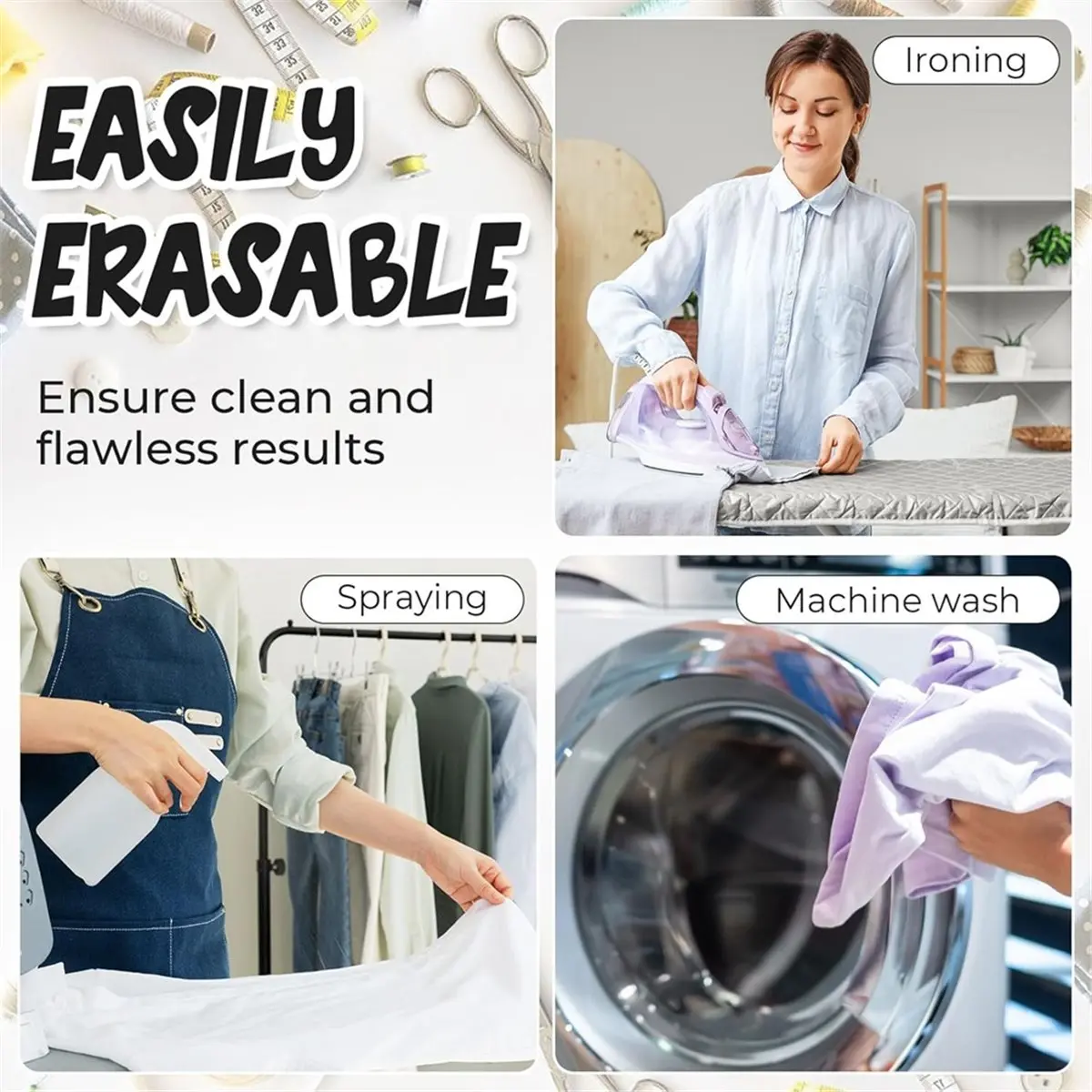 

НОВИНКА 2026: Набор многоразовых меловых карандашей, портновские меловые карандаши и белые маркеры для ткани для выкроек и рукоделия, долговечные