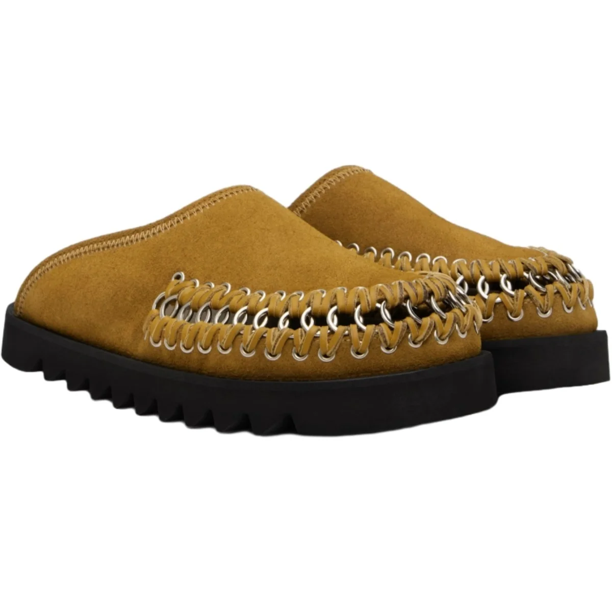 

Мужские кожаные сабо без шнуровки с открытой спиной, удобная стильная повседневная обувь с металлическими ушками и цепочкой на платформе, удобная стильная повседневная обувь, весна-осень