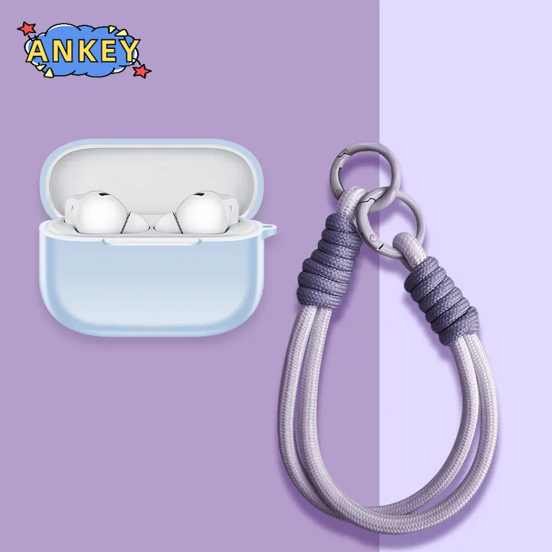 حافظة لهاتف هواوي FreeBuds SE 4 ANC مصنوعة من السيليكون الناعم ومحمولة ومقاومة للصدمات مع حبل حلقة تسلق