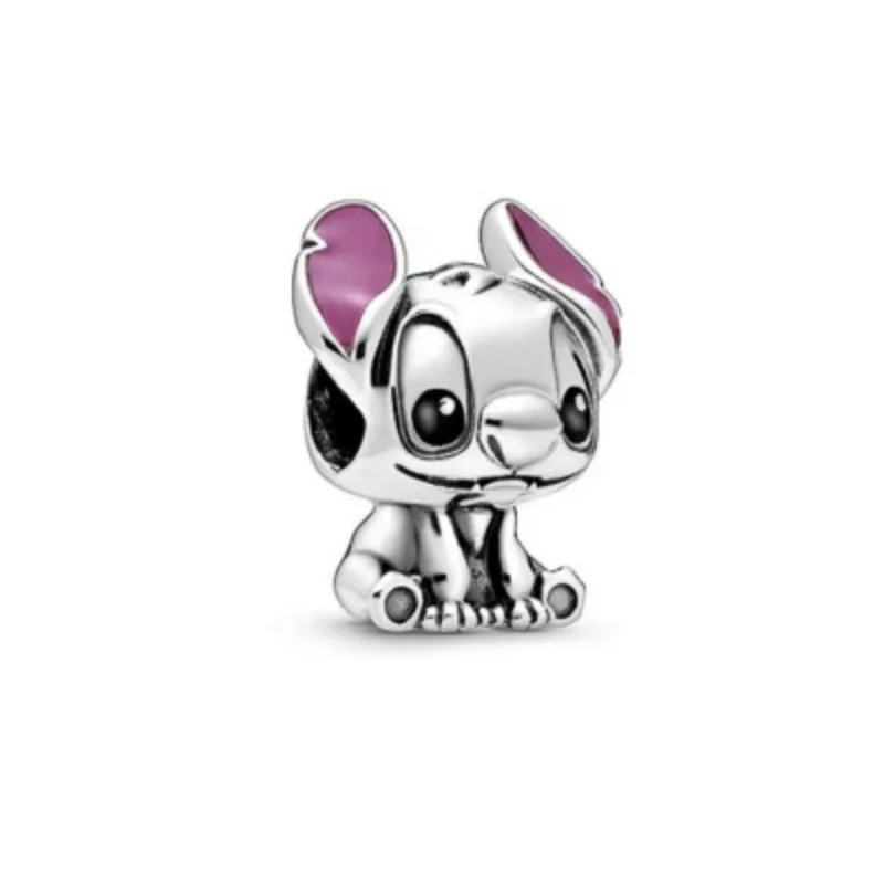 Disney-abalorio de plata 925 de dibujos animados para mujer y niña, colgante de Winnie The Pooh Stitch, compatible con Pulsera Original, accesorios de joyería, regalos