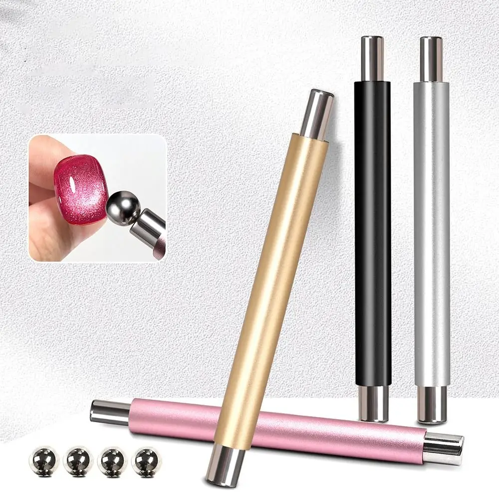 Magnetic Suction Cat Eye Nail Art Magnetic Tool Double Headed Dual-purpose Nail Magnetic Stick With Steel Balls Multifunctional