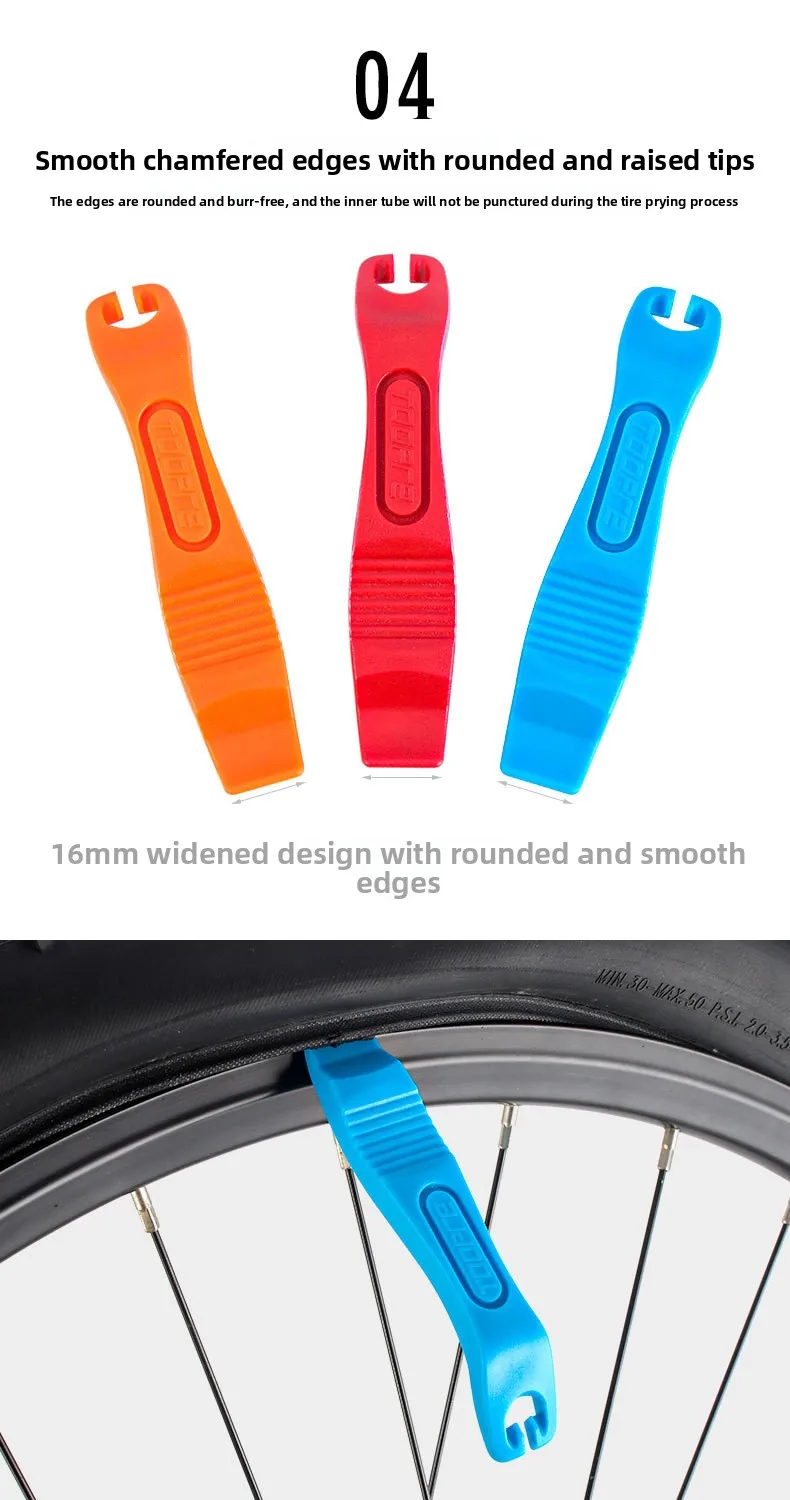 TOOPRE Fahrradreifen-Hebel für Mountainbikes und Rennräder, Hochfester Nylon-Kunststoff-Reifenhebel, Reifenwerkzeug – Detail 6