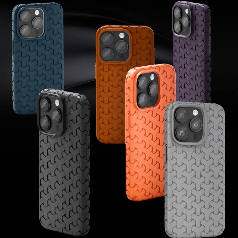 Fashionable leather woven pattern For iPhone 15 Pro Max Apple 14Pro 13 Pro max anti-fall and wear-resistant mobile phone case