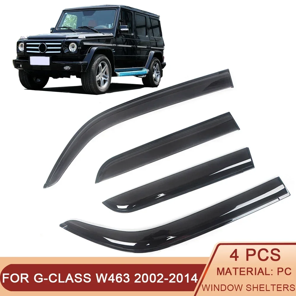 

For Mercedes-Benz G-Class W463 2002-2014 Auto Black Car Side Window Visor Guard Vent Awnings Shelters Rain Guard Door Ventvisor