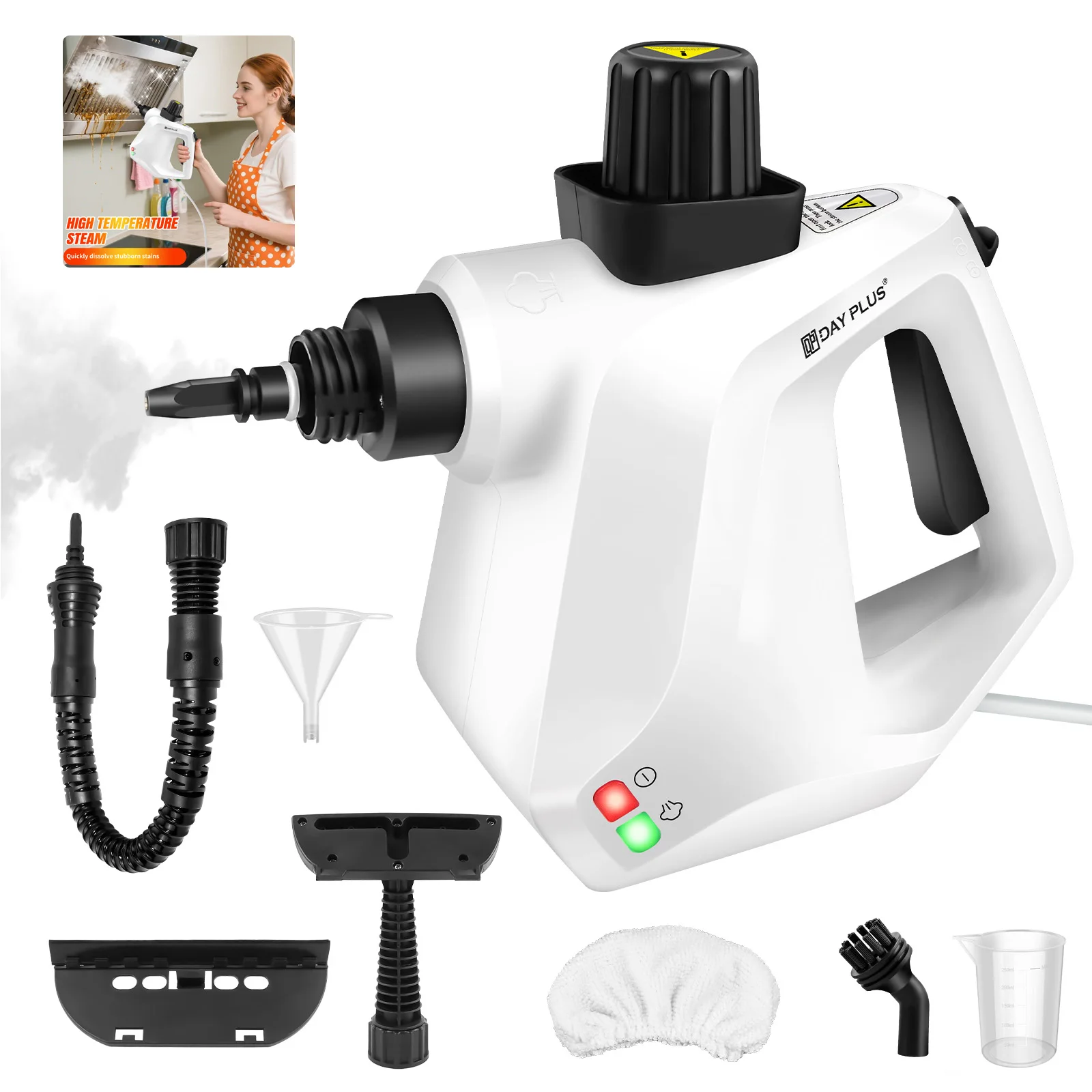 RÖVIDEN Kézi gőztisztító Magas hőmérsékletű sterilizálás Légkondicionáló Páraelszívó Otthoni /Autógőzölős tisztítószer 400ML