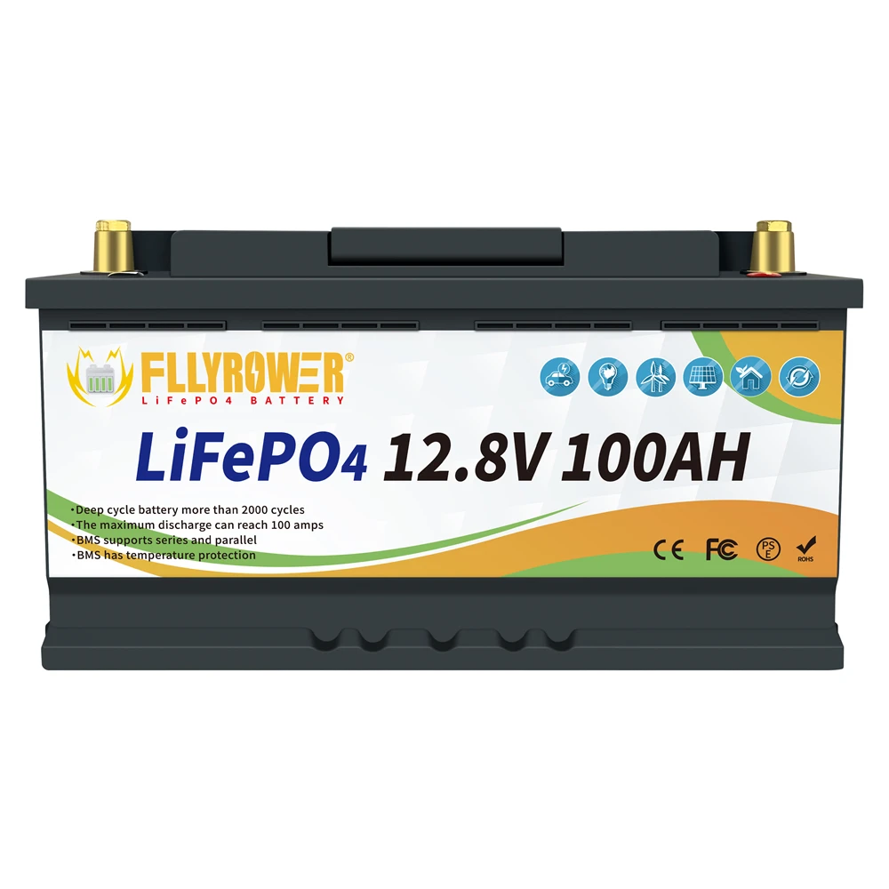 LiFePO4 Battery Pack 12V 100AH 120AH Lithium Iron Phosphate Battery LiFePO4 Built-in BMS for Solar Power System RV Motor