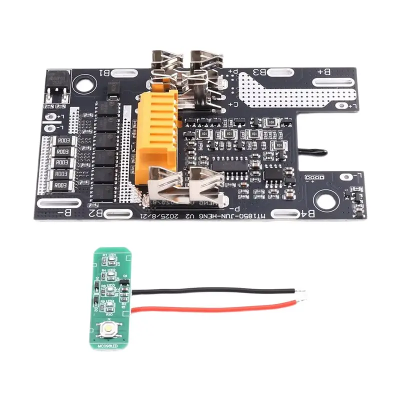 B50B-For 18V 21V Power Tool Compatible- Full-Function 5S Lithium Battery Protection Board With Balancer LED For 21