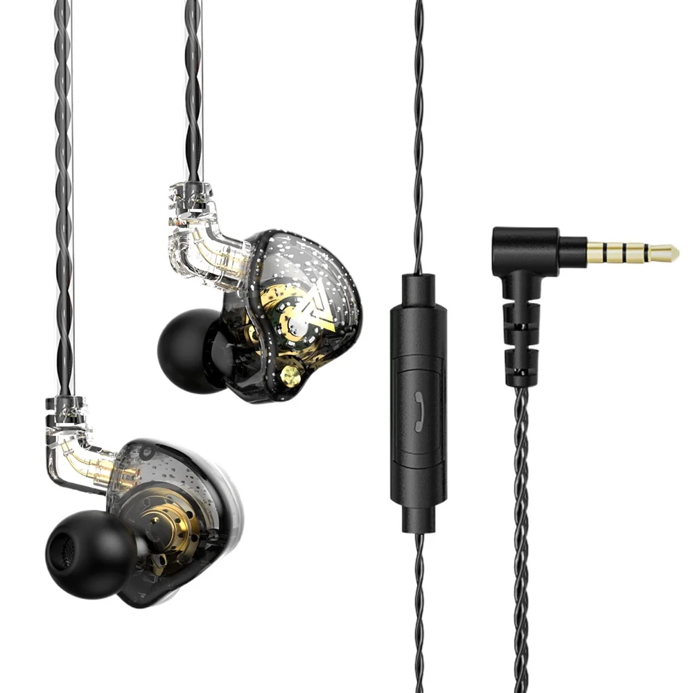 Проводные наушники QKZ AK6 PRO HIFI Stereo с микрофоном, HD-звуком для звонков, разъемом 3.5 мм AUX, внутриканальные, для музыки, игр и спорта, для мобильных телефонов