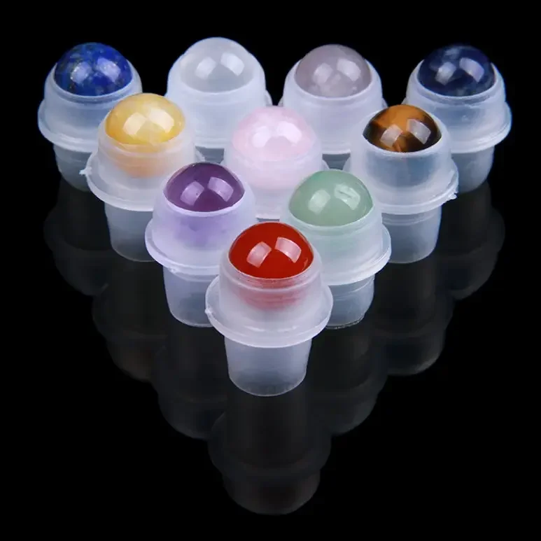 Wholesale 1000Pcs Stone Material Jade Color Roll Ball 16mm Crystal Semi-precious Stones Roller for 10ml Roll On Oils Vials