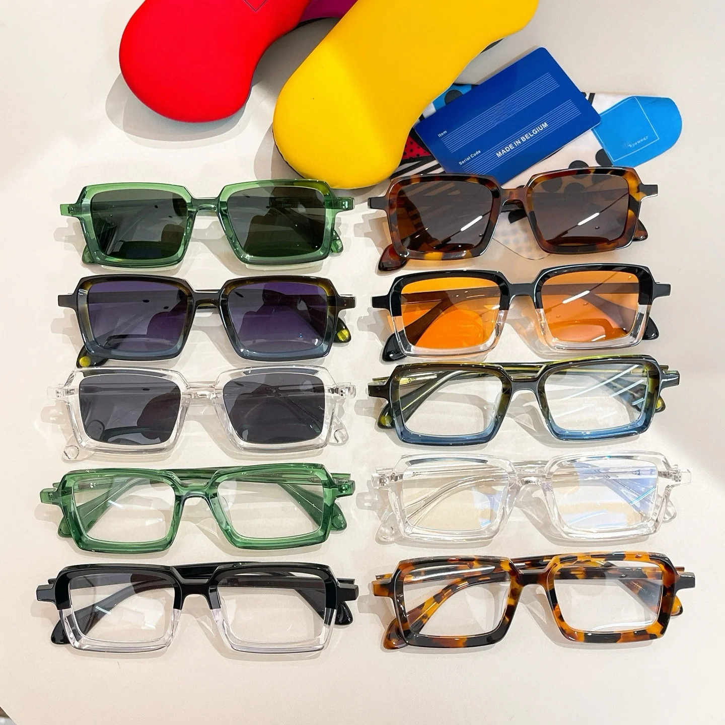 Belight البصرية إيطاليا خلات اليدوية جودة بلجيكا تصميم النساء الرجال مع حافظة النظارات إطار نظارات Mille + 86