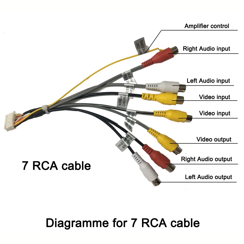 20 Pin Plug Auto Stereo Radio Rca Uitgang Aux Kabelboom Bedrading Connector Adapter Subwoofer Kabel Voor Android Auto Radio rca