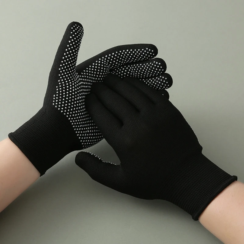 12 Pair Gloves With Rubber Dots, Single Sided PVC Dotted Working Gloves, Polyester And Cotton Work Gloves With Grip Dots