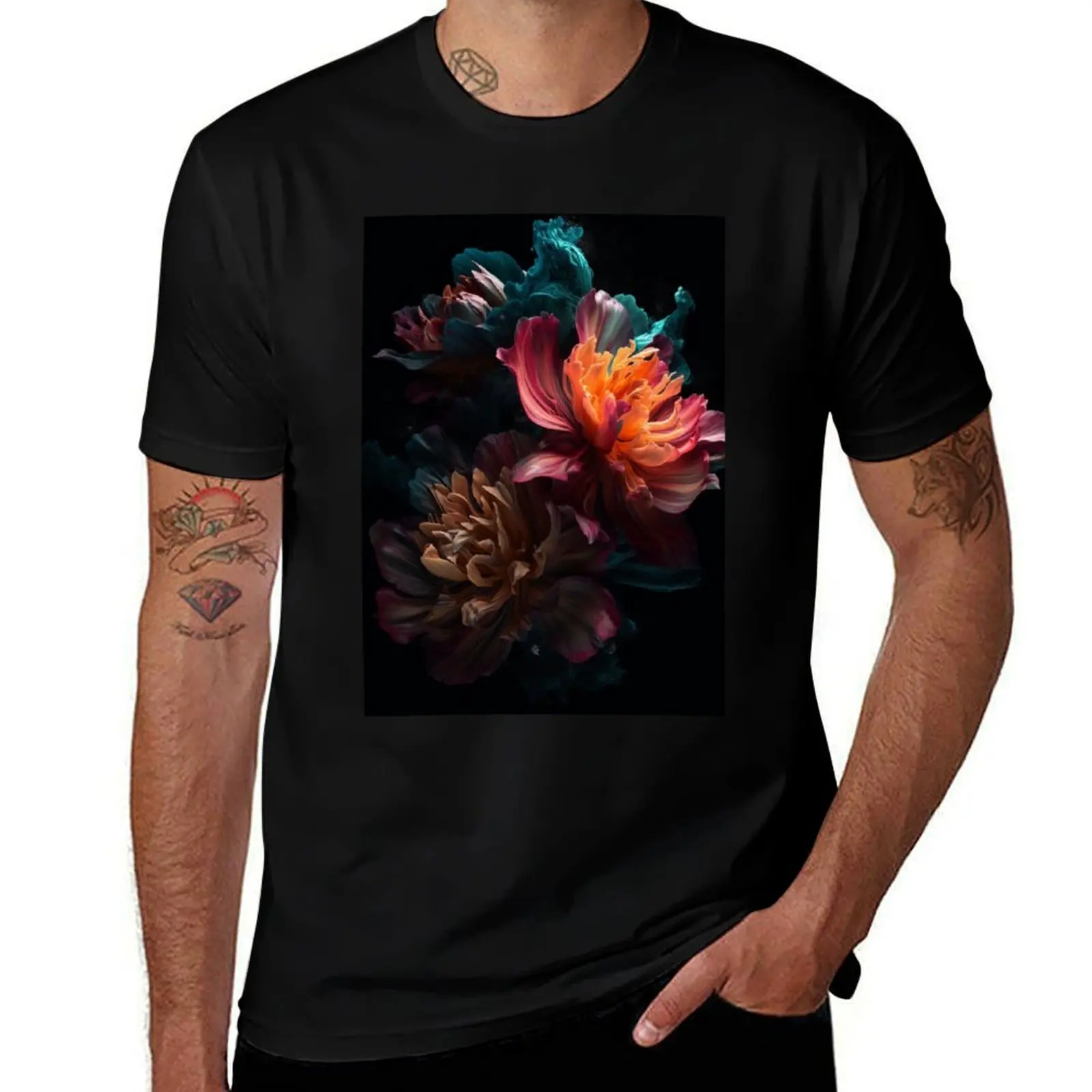 

Intricate Floral Arrangements in Glowing Pastels T-Shirt t shirt men 100% cotton luxury brand t shirt custom print T-Shirt