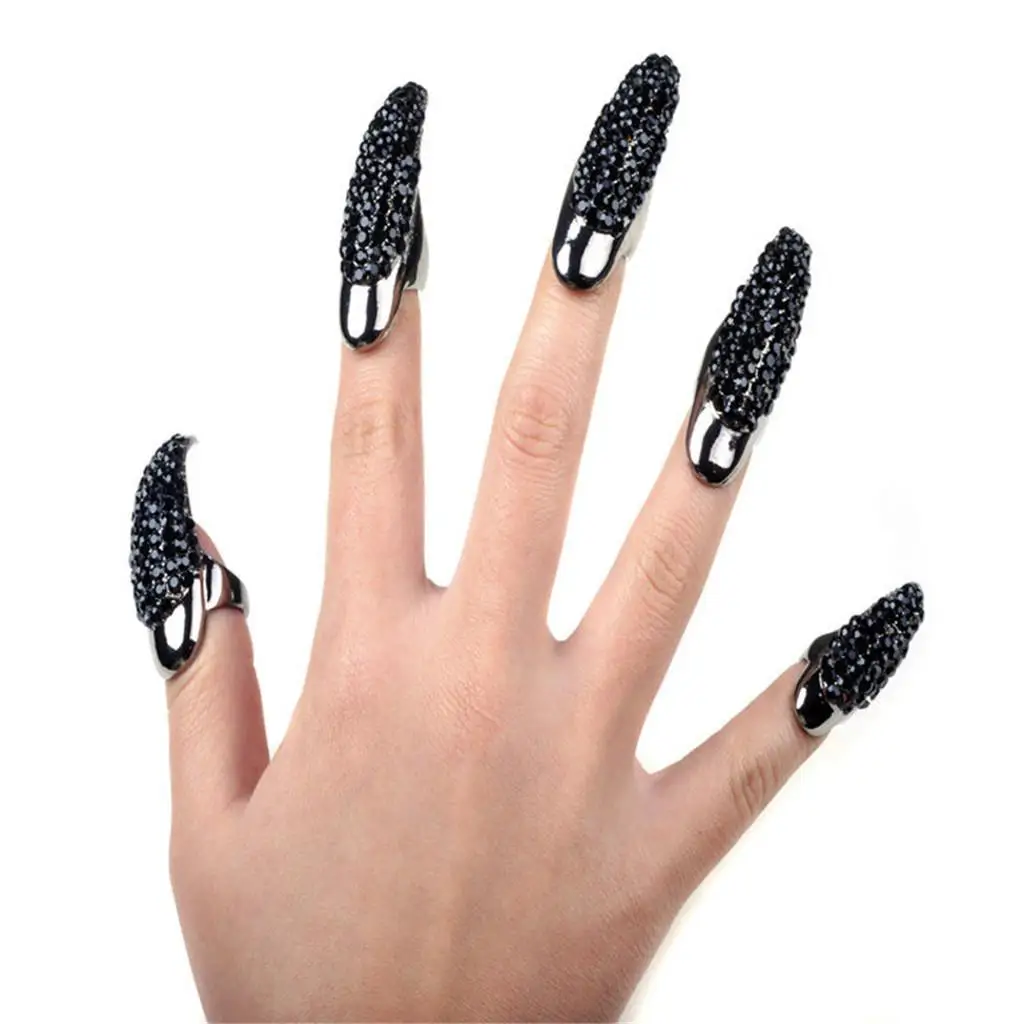 5 Pieces Finger Nail Claw Ring Wrap Women Hand Jewelry Cosplay Gift