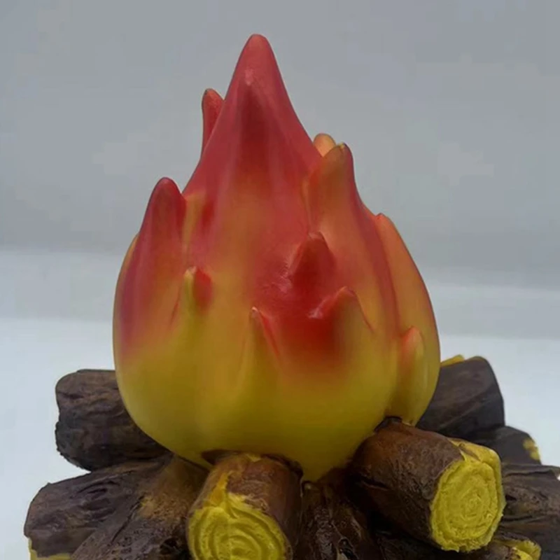 Luz LED nocturna 3D, fuego de madera falsa, adornos decorativos de escritorio, llama de carbón simulada, suministros brillantes