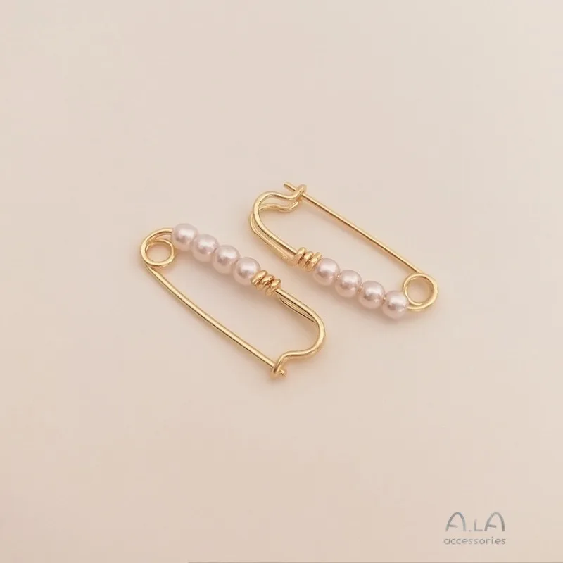

Серьги-клипсы под золото 14K с имитацией жемчуга, индивидуальный дизайн в стиле интернет-знаменитостей, нишевый дизайн