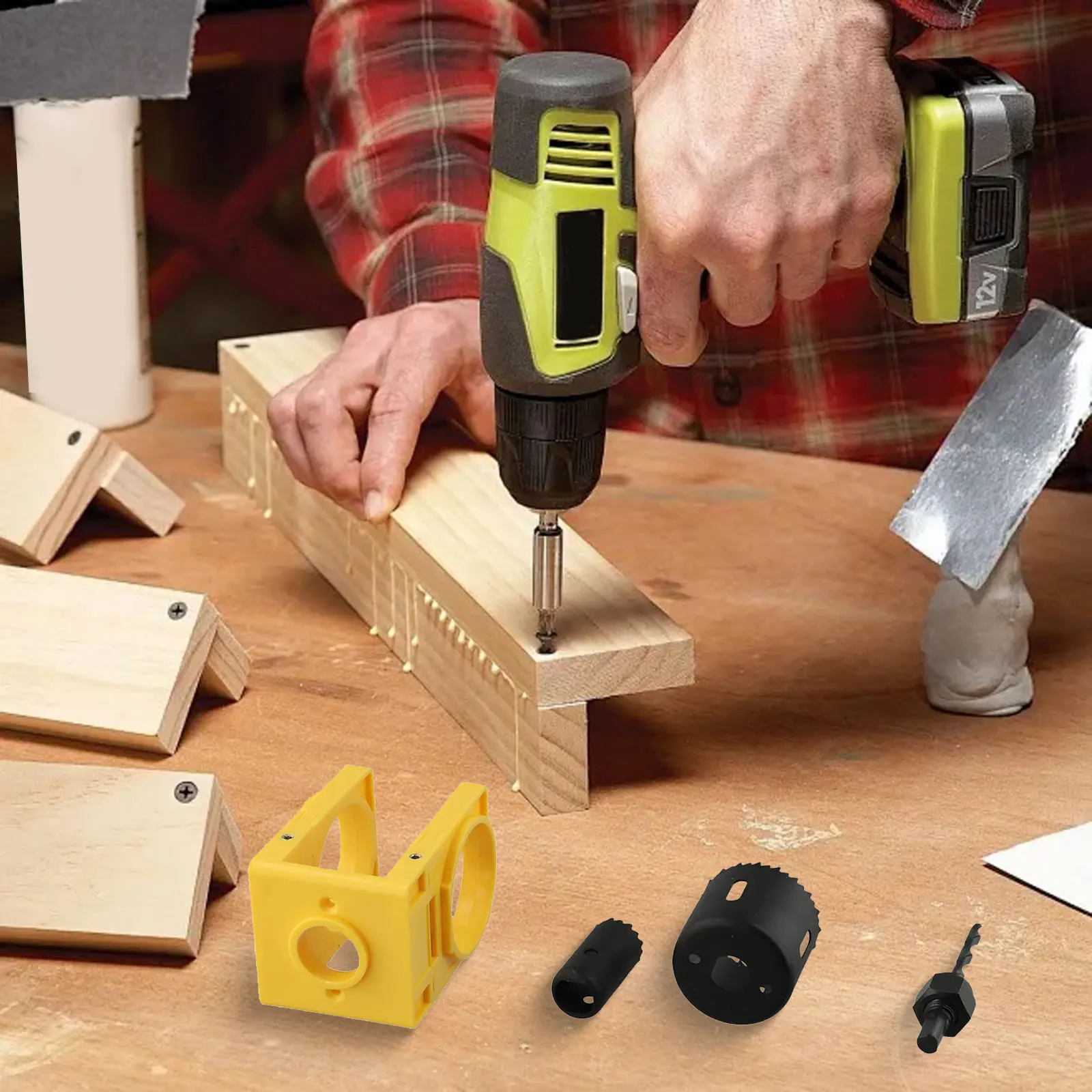 DIY Projects As Show Carbon Steel Hole Cutter Adjustable Guide Template Comprehensive Setup Long-lasting Materials